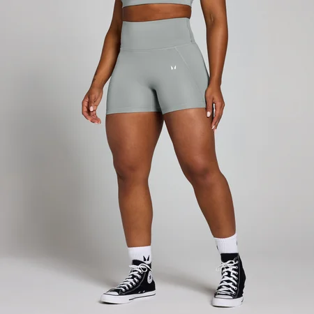 MP Damen Origin Graphic Trainingsshorts – Fossilgrau