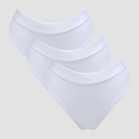 MP Damen Bikinislip mit mittelhohem Bund (3er-Packung) – Weiß