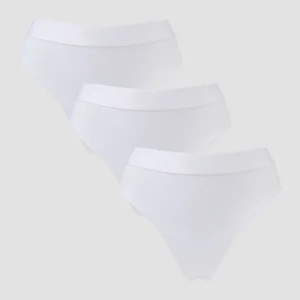 MP Damen Tanga mit mittelhohem Bund (3er-Packung) – Weiß - Size M