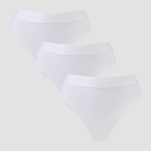MP Damen Tanga mit mittelhohem Bund (3er-Packung) – Weiß