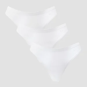 MP Damen VPL-freier Tanga mit mittelhohem Bund (3er-Packung) – Weiß - Size M