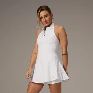 MP X Tatiana Tenniskleid mit Kragen – Weiß - Size S
