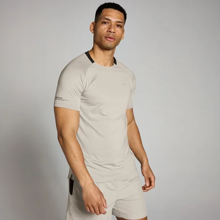 MP Herren Tempo Trainingstop mit Gittertextur – Taubengrau