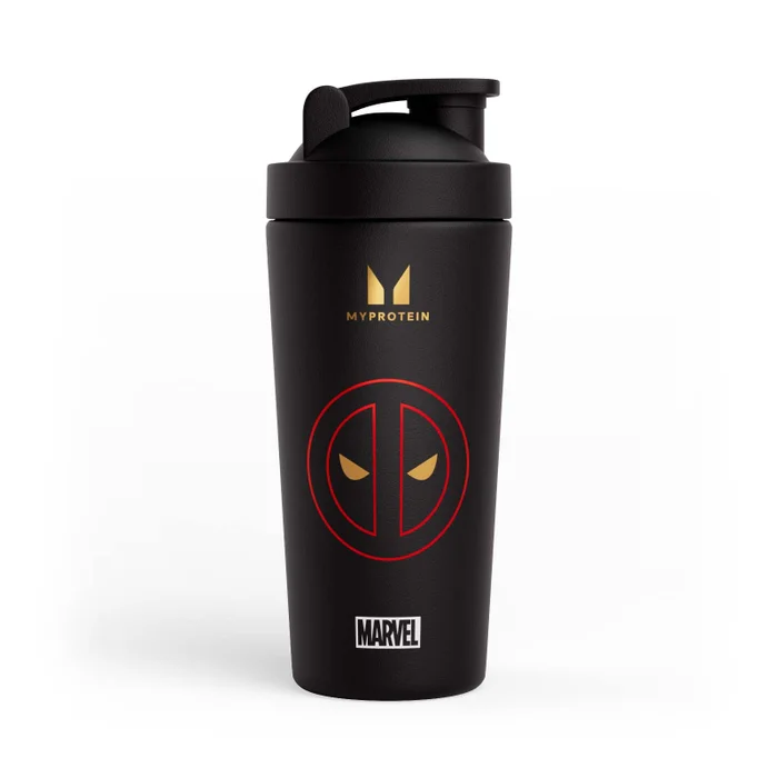 Myprotein Deadpool-Shaker aus recyceltem Metall – Schwarz