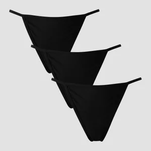 MP Damen G-String mit mittelhohem Bund (3er-Packung) – Schwarz - Size M