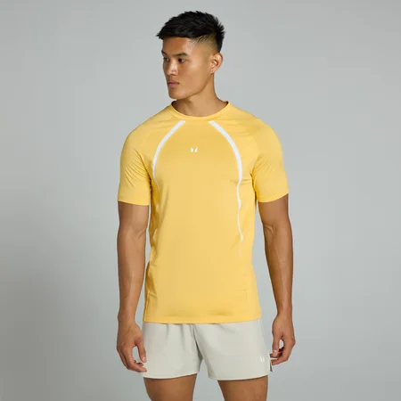 MP Herren Tempo Panel Kurzarm-T-Shirt – Sonnengelb