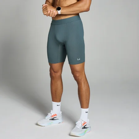 MP Herren Velocity Baselayer-Shorts mit Kontrastrippen – Dunkles Schiefergrau