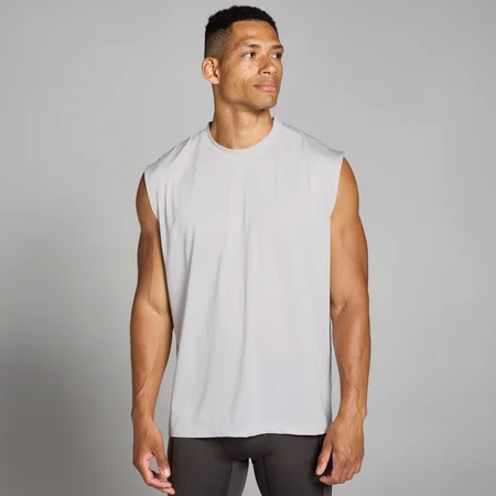 MP Herren Tempo Oversize-Netz-Trainings-Tanktop – Sanftgrau