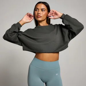 MP Damen Tempo Lässiges Langärmeliges Crop-Top – Nachtgrau - Size XS