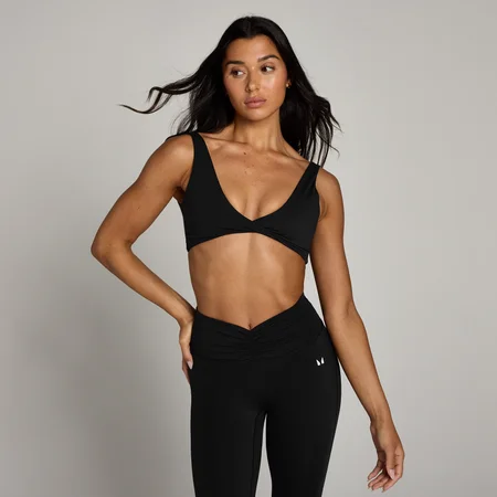 MP Damen Tempo Sport-BH mit Twist-Vorderseite – Schwarz