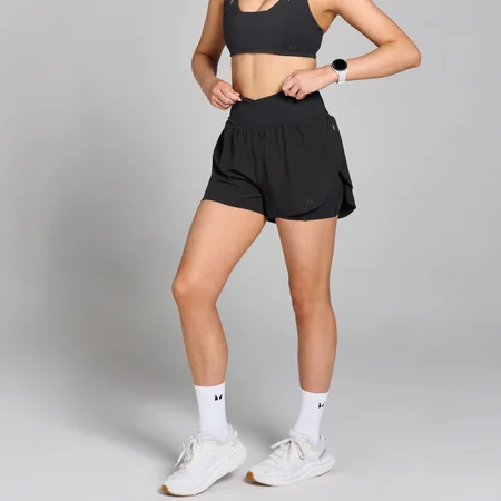 MP Damen Velocity Plissee-Laufshorts – Schwarz