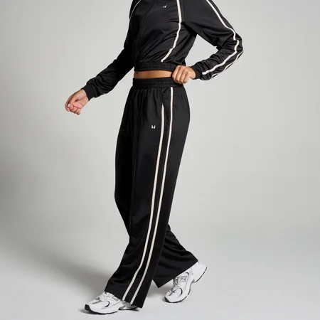 MP Damen Trikot Trainings-Jogginghose mit Geradem Bein – Schwarz/Weiß