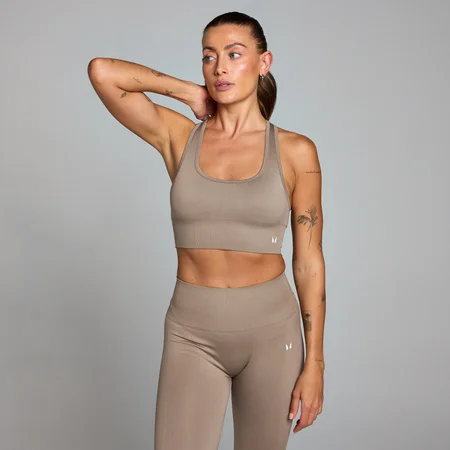 MP Damen Shape Nahtloser Sport-BH – Helles Graubraun