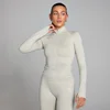 MP Damen Shape Nahtlose Jacke mit durchgehendem Reißverschluss – Aschgrau