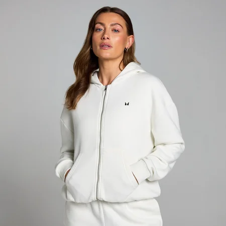 MP Damen Basics Kapuzenpulli mit durchgehendem Reißverschluss – Wolke