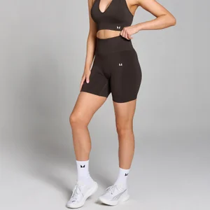 MP Damen Tempo Nahtlose Scrunch-Shorts – Schokolade - Size XS