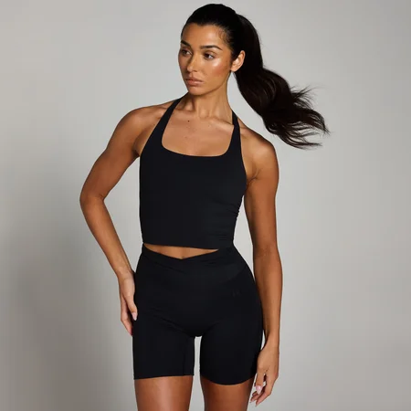 MP Damen Tempo Riemchentop mit Racerback – Schwarz