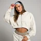 MP Damen Applique Kapuzenpulli mit verkürztem Schnitt mit Reißverschluss – Knochen