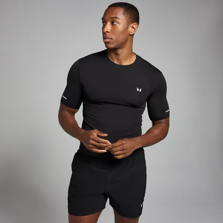 MP Herren Active Nahtloses T-Shirt mit Aufdruck – Schwarz