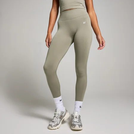 MP Damen Nahtlose Unsichtbar-Scrunch-Leggings – Dunkles Salbeigrün