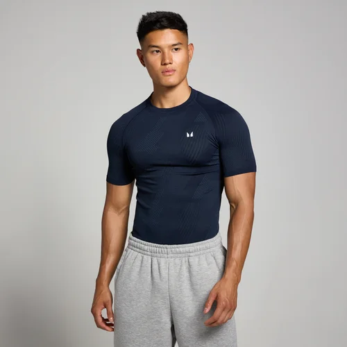 MP Herren Tempo nahtloses T-Shirt mit Grafikelement – Marineblau
