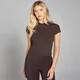 MP Damen Tempo Body Fit Kurzarm-T-Shirt – Kakao
