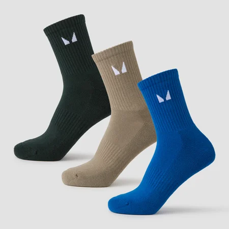 MP Crew-Socken Unisex (3er Pack) — Erde-Multipack