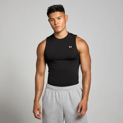 MP Herren Tempo nahtloses Tanktop mit Grafikelement – Schwarz