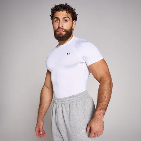 MP Herren Training Kurzarm-Baselayer – Weiß
