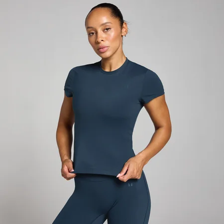 MP Damen Tempo Body Fit Kurzarm-T-Shirt – Dunkles Saphirblau
