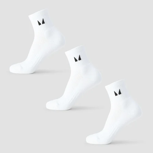 MP knöchellange Laufsocken (3er-Pack) – Weiß