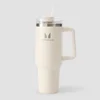 Myprotein Metall-Trinkflasche mit Seitgriff und Strohhalm 1200ml - Cremeweiß