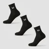 MP knöchellange Laufsocken (3er-Pack) – Schwarz