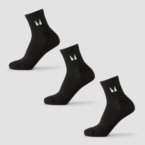 MP knöchellange Laufsocken (3er-Pack) – Schwarz