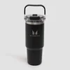 Myprotein Recycelte Metall Tragegriff Strohhalm-Flasche 900ml - Schwarz