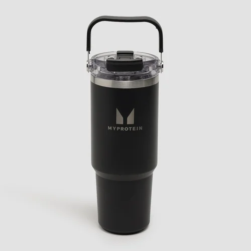 Myprotein Recycelte Metall Tragegriff Strohhalm-Flasche 900ml - Schwarz