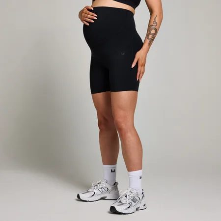 MP Damen Umstands-Radlerhose Über dem Babybauch – Schwarz