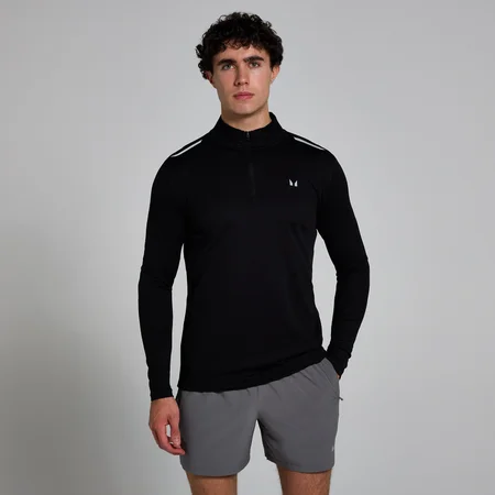 MP Herren Active Top mit 1/4-Reißverschluss – Schwarz