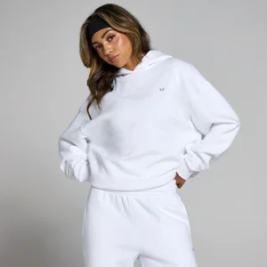 MP Damen Basics Oversize-Kapuzenpulli – Weiß - Size XXS