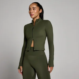 MP Damen Tempo Verkürzte Jacke - Waldgrün - Size XS