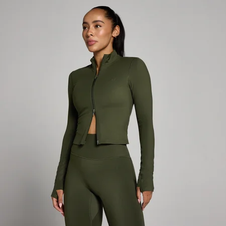 MP Damen Tempo Verkürzte Jacke - Waldgrün
