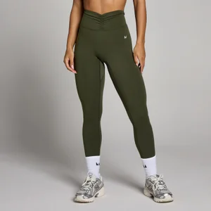 MP Damen Tempo Dipped Waist Leggings - Waldgrün - Size S