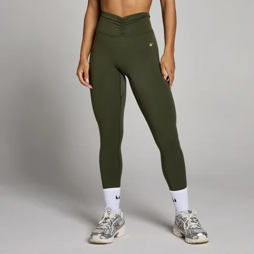 MP Damen Tempo Dipped Waist Leggings - Waldgrün