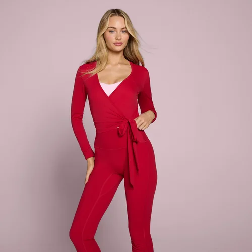 MP Damen Tempo Wickeltop - Rosenrot
