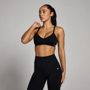 MP Damen Tempo Nahtlos Geraffter Sport-BH - Schwarz - Size S