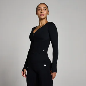 MP Damen Tempo Nahtlos Verkürzte Jacke - Schwarz - Size XS