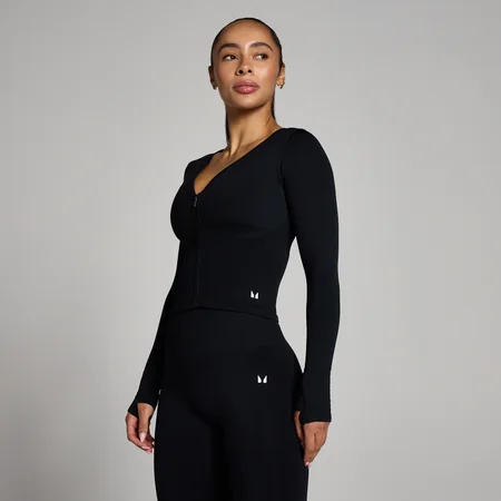 MP Damen Tempo Nahtlos Verkürzte Jacke - Schwarz