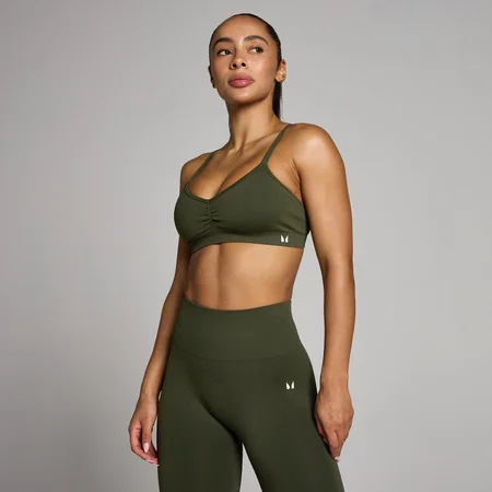 MP Damen Tempo Nahtlos Gerafft Sport-BH - Waldgrün