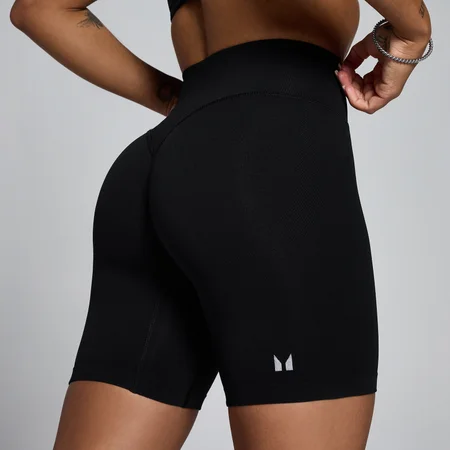 MP Damen Tempo Mid Rise Nahtlos Shorts - Schwarz