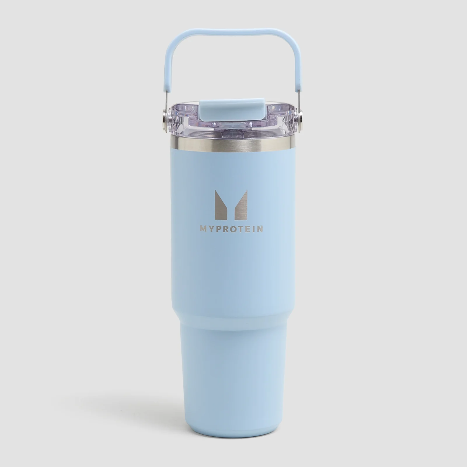 Myprotein Recycelte Metall Trinkflasche mit Tragegriff und Strohhalm 900 ml